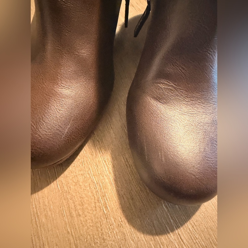 Dr. Scholl's Womens Boots Size 10 Diana Booties Chocolate Brown Excellent Wedge - Picture 8 of 8
